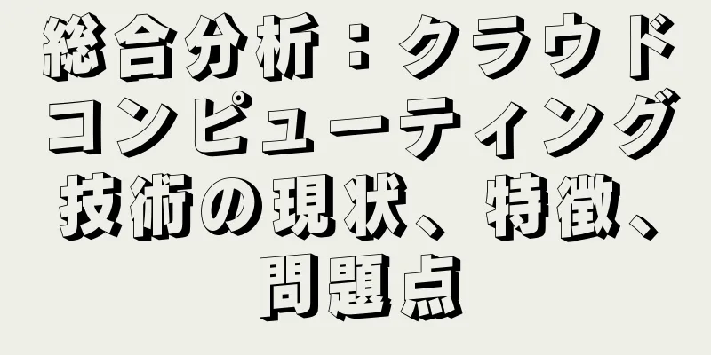 総合分析：クラウドコンピューティング技術の現状、特徴、問題点