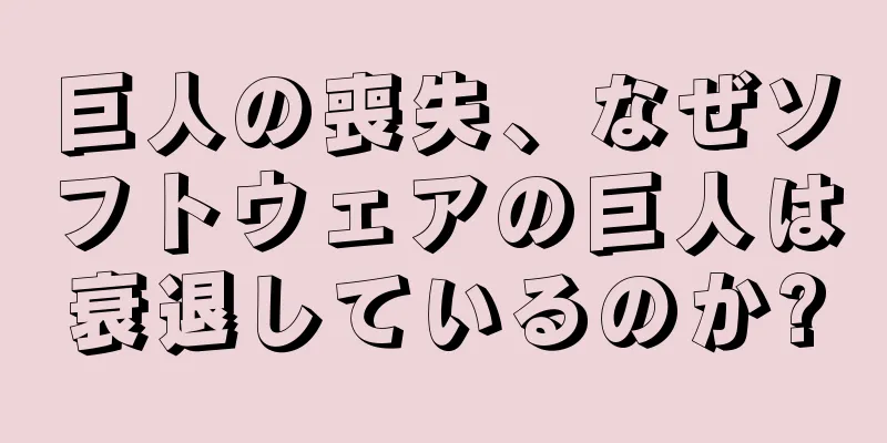 巨人の喪失、なぜソフトウェアの巨人は衰退しているのか?