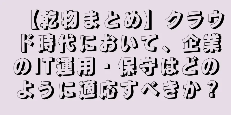 【乾物まとめ】クラウド時代において、企業のIT運用・保守はどのように適応すべきか？
