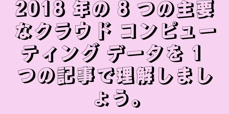 2018 年の 8 つの主要なクラウド コンピューティング データを 1 つの記事で理解しましょう。