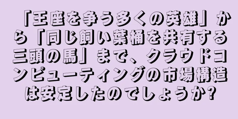 「王座を争う多くの英雄」から「同じ飼い葉桶を共有する三頭の馬」まで、クラウドコンピューティングの市場構造は安定したのでしょうか?