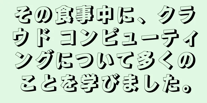 その食事中に、クラウド コンピューティングについて多くのことを学びました。