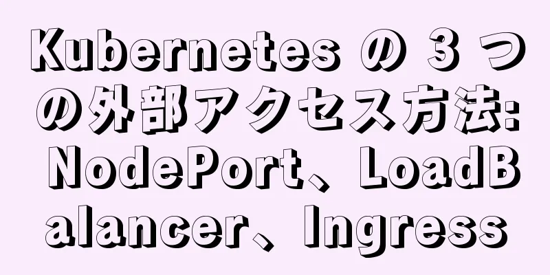 Kubernetes の 3 つの外部アクセス方法: NodePort、LoadBalancer、Ingress