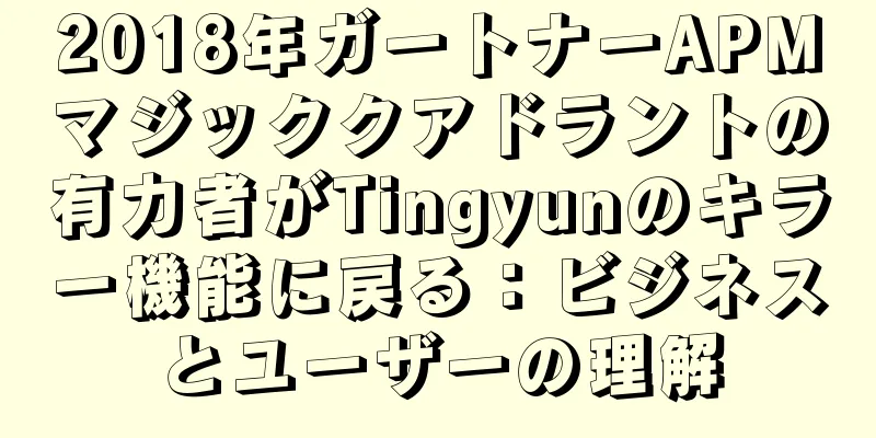 2018年ガートナーAPMマジッククアドラントの有力者がTingyunのキラー機能に戻る：ビジネスとユーザーの理解