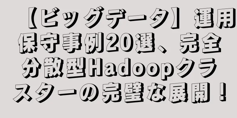 【ビッグデータ】運用保守事例20選、完全分散型Hadoopクラスターの完璧な展開！