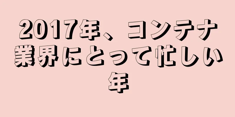 2017年、コンテナ業界にとって忙しい年