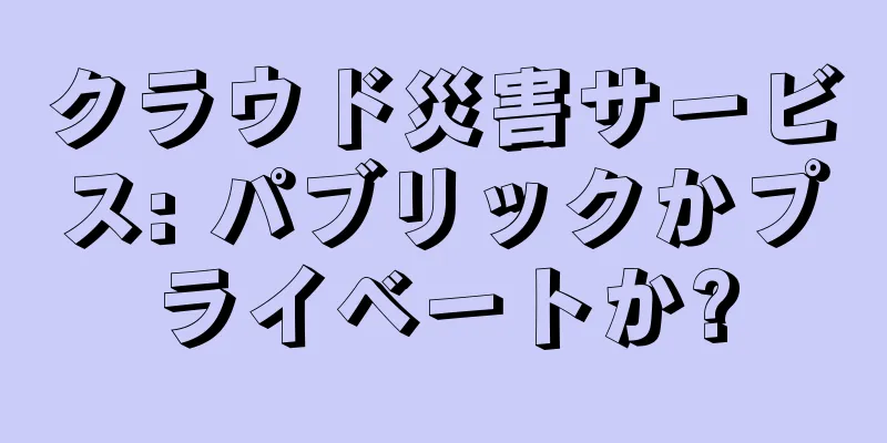クラウド災害サービス: パブリックかプライベートか?