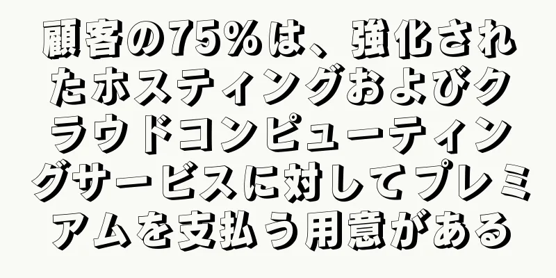 顧客の75%は、強化されたホスティングおよびクラウドコンピューティングサービスに対してプレミアムを支払う用意がある