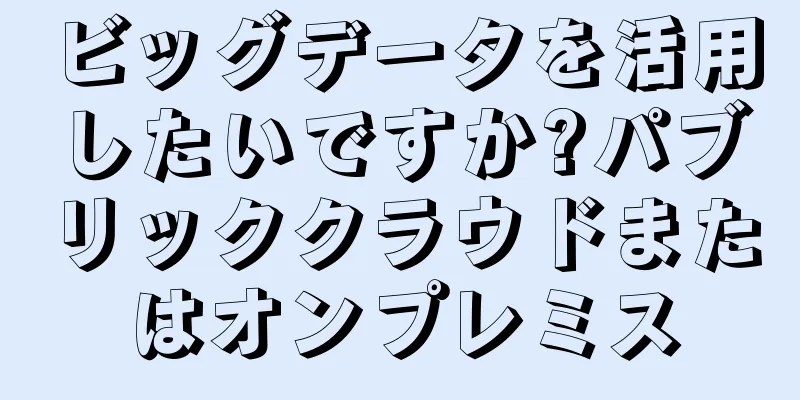 ビッグデータを活用したいですか?パブリッククラウドまたはオンプレミス