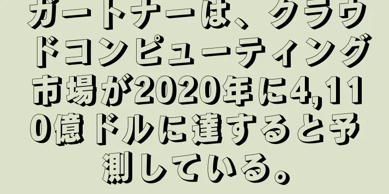 ガートナーは、クラウドコンピューティング市場が2020年に4,110億ドルに達すると予測している。