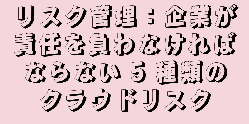 リスク管理：企業が責任を負わなければならない 5 種類のクラウドリスク