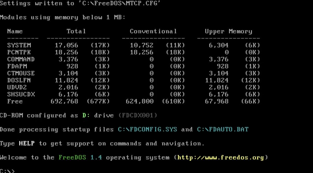 FreeDOS 1.4