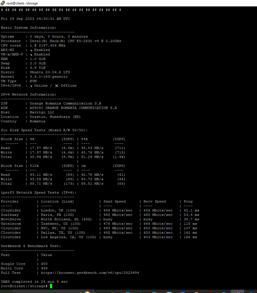 ihostar.com 基准测试