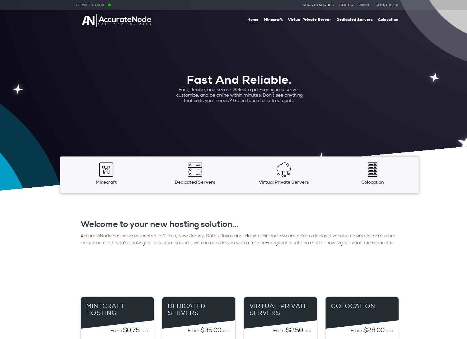 AccurateNode - 位于德克萨斯州达拉斯的 2GB KVM VPS，每月仅需 2.50 美元，还有更多选择！