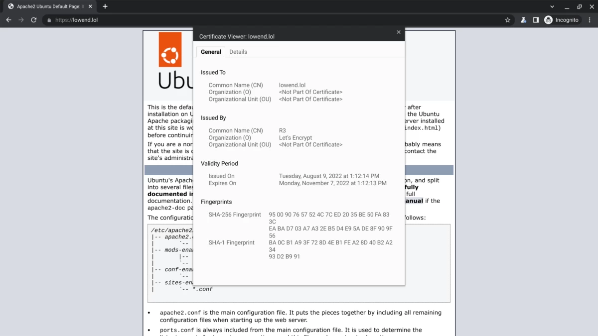 证书签发日期：8月9日