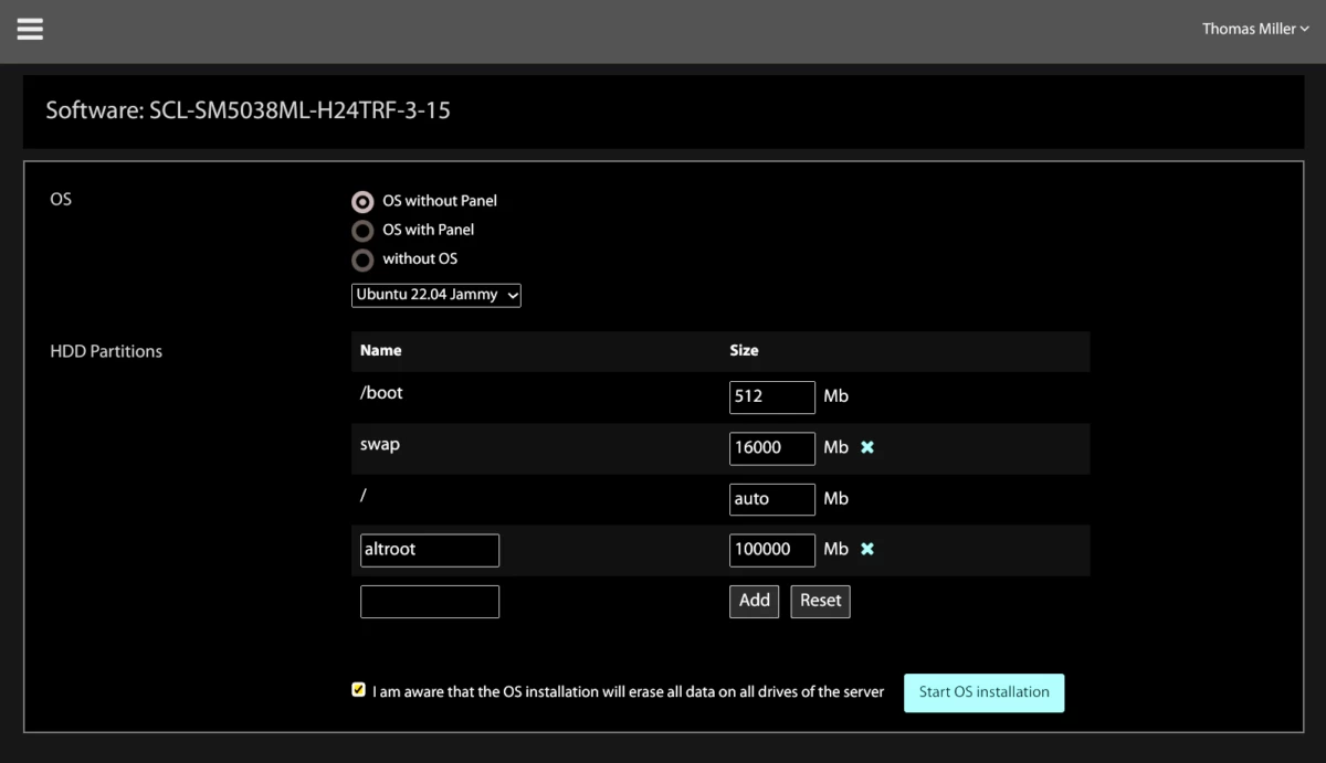 GTHost 操作系统重装对话框
