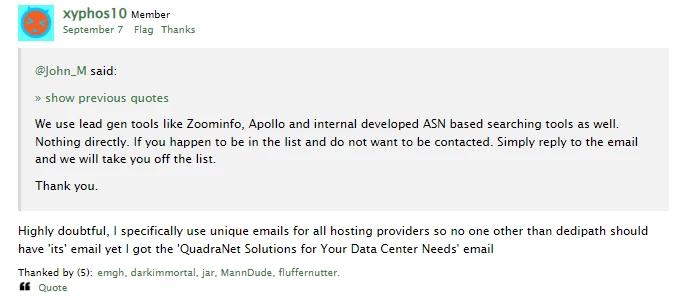 Quadranet在DediPath的问题上撒谎了吗？