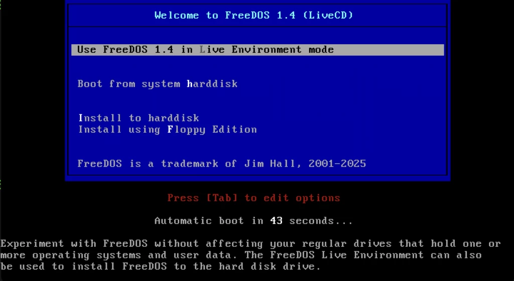 FreeDOS 1.4