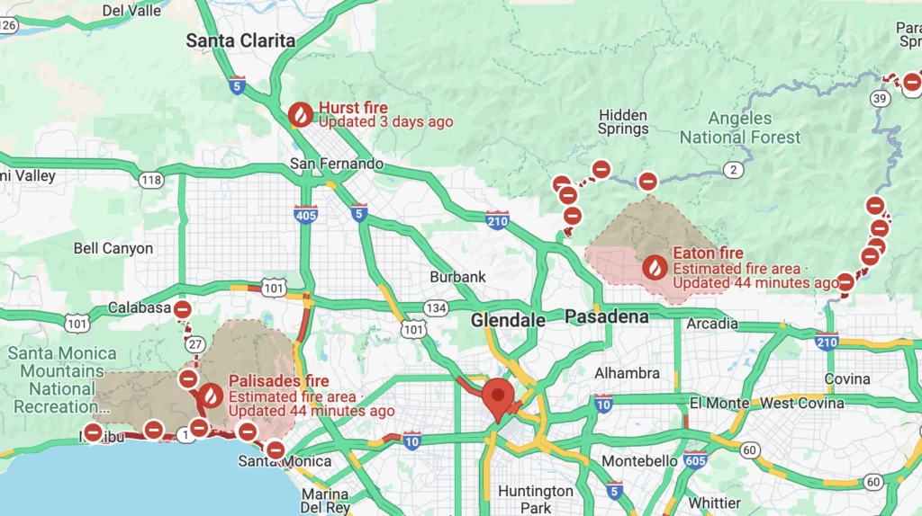 洛杉矶野火地图